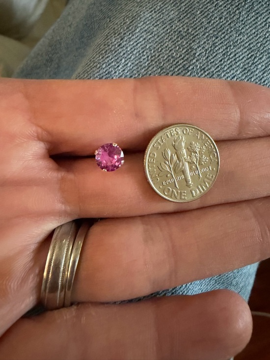 Natural Pink Sapphire Stud Earrings 6MM 925 Sterling Silver Round FaceteVibrant - Picture 5 of 5